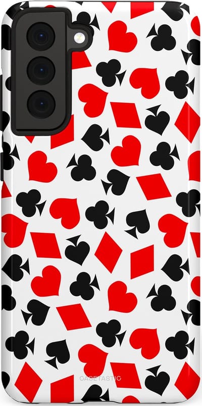 Casetastic Hoesje Geschikt voor Samsung S21 FE - Stijlvolle Beschermende Duo-layer Case - Harten spel