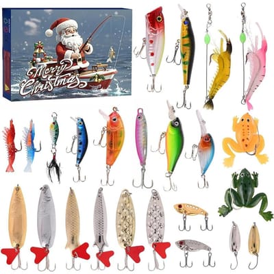 Adventskalender Vissen Kerst Aftellen,Vissen Adventskalender Kerst,24 Dagen Visserset Vissen Adventskalender 24 Days