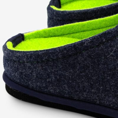 Loewenweiss Lowenweiss easy bicolore handgemaakte pantoffels gekookte wol / groen