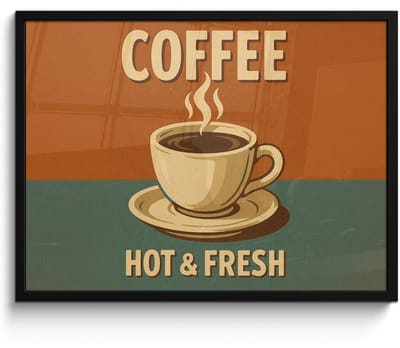 Poster in lijst - Fotolijst 70x50 cm - Posters - Koffie - Kop - Vintage - Quote - Posterlijst zwart - Decoratie - Wanddecoratie woonkamer - Muurdecoratie slaapkamer