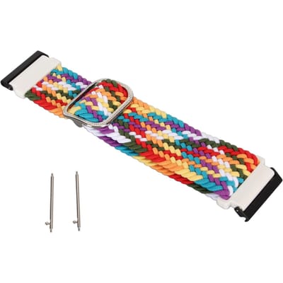 Gevlochten Nylon Sport Horlogeband Verstelbare Vervangende Horlogeband voor Spartan Hr Baro Iridescentie white