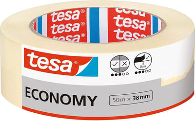 Afplaktape Universal - Universele schilderstape voor bijna alle ondergronden - Beige afplaktape - Afplakband 50 m x 38 mm