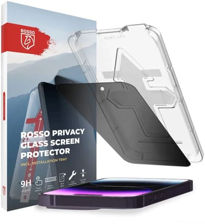 Rosso Privacy Screen Protector Geschikt voor de Apple iPhone 15 Pro Max - 9H Gehard Glas - Met Installatietray - Case Friendly Tempered Glass - Anti Spy - Eenvoudige Installatie
