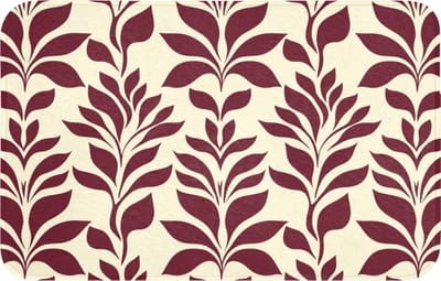 Badmat 80x50 cm - Antislip - Abstract - Bladeren - Burgundy - Badmatten voor badkamer - Badkamermat - Douchemat - Badkamer mat