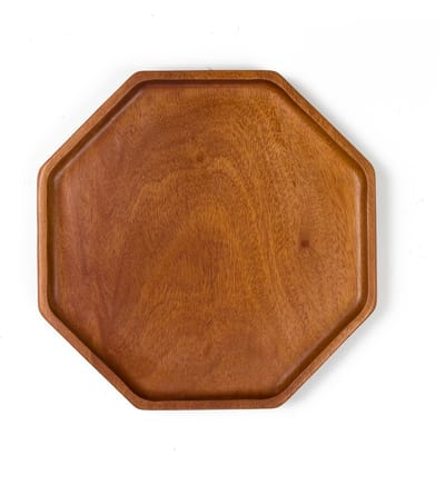Khaya - houten serveerbord - ontbijtbord, dessertbord - eco-vriendelijk - octagon vorm