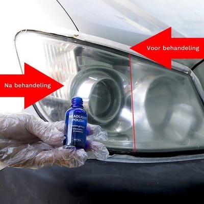 TLVX Koplamp Polijst Set 30ML / Headlight Polish / Autolampen polijsten / Krassen verwijderen / Koplamp vernieuwen / Lampen polijsten / Renovatie / Lamp Reparatie Vloeistof / Inclusief Microvezeldoek en Spons