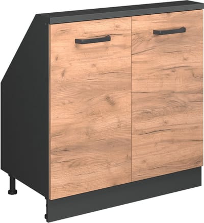Vicco Rion Kast voor schuine wand – met 2 deuren Eik goud/antraciet