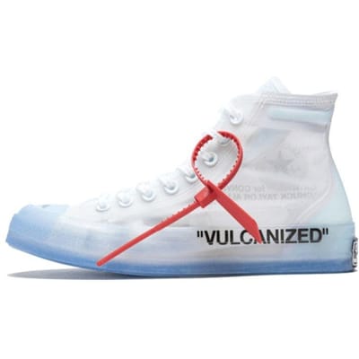 Off-White x Converse Chuck Taylor All Star Hi The Ten Samenwerking Trendy Comfortabel Antislip Lichtgewicht High-Top Skateschoenen 161034C 37.5 white