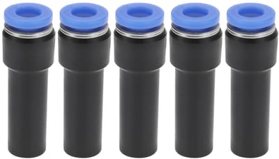 Dailygoods- Sanitair Fitting 5 Stuks - Push Fit Reducer 10mm/6mm - Verbindingsstukken - PP/Roestvrij Staal - Afmetingen 38,9x13mm - Voor Pneumatische Systemen