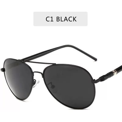 Luxe Heren Gepolariseerde Zonnebril Autorijden Zonnebril Heren Dames Designer Vintage Zwarte Piloten Zonnebril UV400 Polarized black