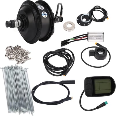 Waterdichte Elektrische Fiets Conversie Kit 48V 250W Achterwielmotor met Roterende Vliegwiel voor KT LCD5 24 inch black