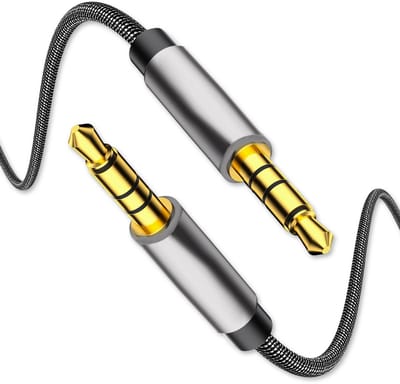 Aux Kabel 2 Meter - Aux naar Aux - 3.5mm Audiokabel - TRRS 3 5 mm Jack to Jack Audio Kabel - Ondersteunt HiFi Audio + Microfoon Kabel