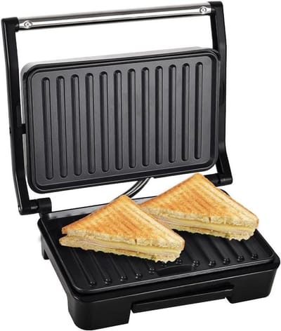 Panini Grill - Contactgrill Elektrisch - Snelle Maaltijden - Antiaanbaklaag - 23 x 145 cm - Zwart