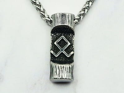 Mei's - Viking Rune Tree - ketting heren - runen - RVS zilver - 60 cm