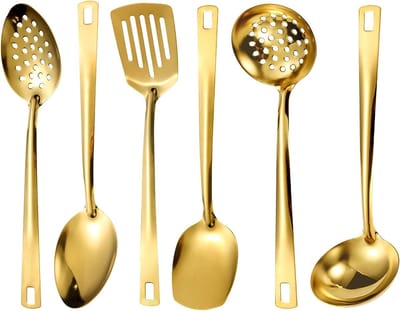 Stijlvol 6-delig Bestekset van RVS voor Keuken - Bestek met Mes, Vork en Lepel voor Thuis, Restaurant en Feestjes