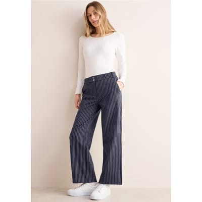 Gestreepte broek met wijde pijpen