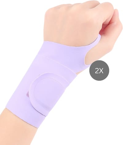 U Fit One Pols Compressie Brace - 2 Stuks - Polsbandage - Wrist Support - Compressie Handschoen - RSI - Ondersteuning & Versteviging - Paars