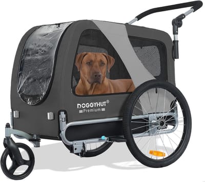 Fietskar voor Honden 2-in-1 - Geschikt voor Middelgrote en Grote Honden tot 35 kg