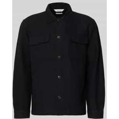Hemdjack met relaxed fit van mix van katoen en linnen model 'LEROY'