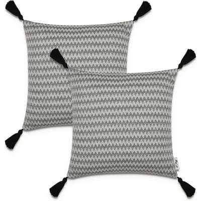 Kussensloop Chino zwart-wit  45x45 cm, 2 stuks