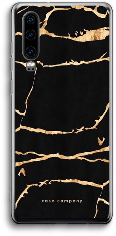 Case Company® - Hoesje geschikt voor Huawei P30 hoesje - Gouden marmer - Soft Cover Telefoonhoesje - Bescherming aan alle Kanten en Schermrand