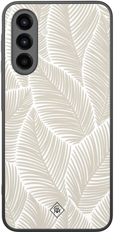 Casimoda® hoesje - Geschikt voor Samsung Galaxy A26 - Palmy Leaves Beige - Zwart TPU Backcover - Natuur - Bruin/beige