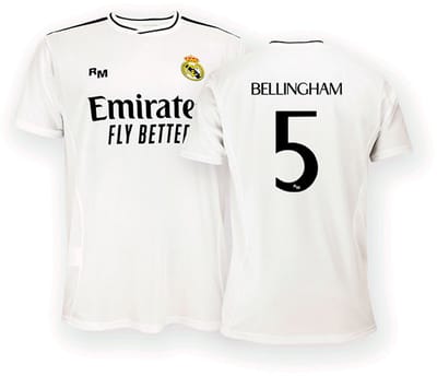 Real Madrid 24/25 Bellingham Thuis T-shirt Met Korte Mouwen Wit XL