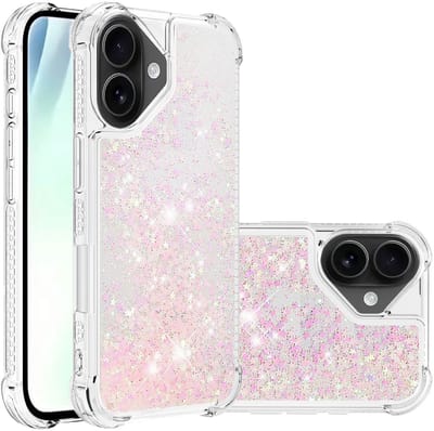 Coverup Hoesje - Geschikt voor iPhone 17 Hoesje - Coverup Liquid Glitter Back Cover - Roze