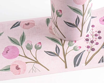 PARADIJSVOGELS EN BLOEMEN BEHANGRAND | Romantisch - Kleurrijk Groen Roze - A.S. Création Lilly & Luis