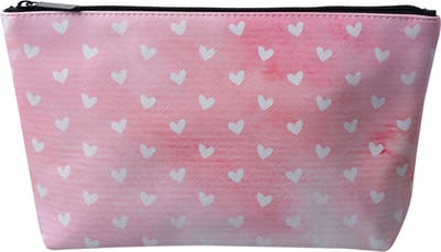 Juleeze Toilettas Dames 26x6x16 cm Roze Wit Kunststof Hartjes