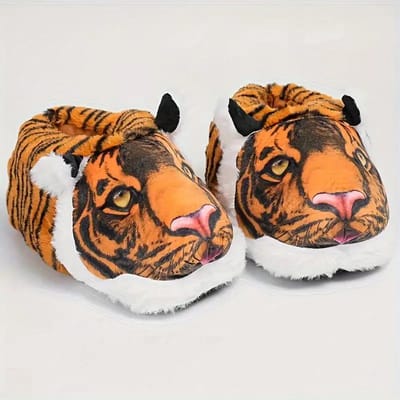Grappige pantoffels | Tijger sloffen | One size fits all maat 34 t/m 40 voor Kinderen, Dames en Heren | Pantoffel dierensloffen | Pluche dierenpantoffels | zachte binnenschoenen | Sloffen en Pantoffels maat 32, 33, 34, 35, 36, 37, 38, 39, 40