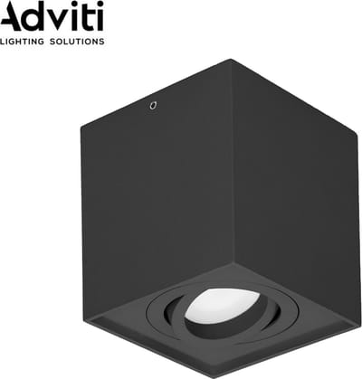 Adviti CAROLIN Vierkante opbouwspot - Downlight - Richtbare lichtbron - GU10 - Aluminium behuizing -Zwart