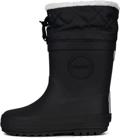 Druppies Winterlaarzen Kinderen - Gevoerde Regenlaarzen - Snowboots - Grafietzwart - Maat 23