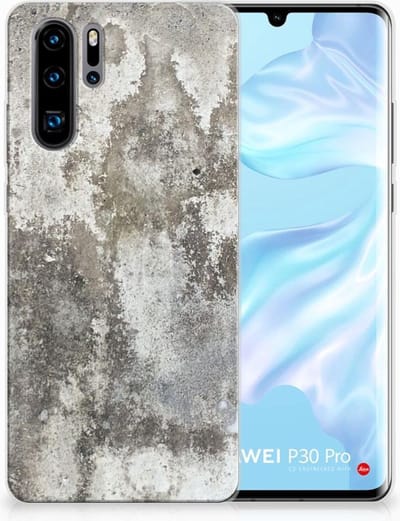 Huawei P30 Pro TPU Siliconen Hoesje Beton Print