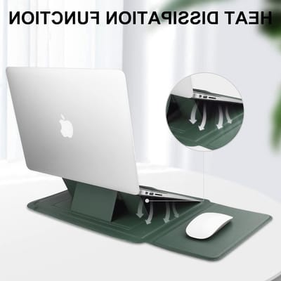 Leren Laptop Sleeve voor 15-16 Inch Laptops - Geschikt voor MacBook Pro, ASUS, HP en Dell - Bescherming en Stijl in Groen