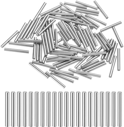 100 Stuks 2mm x 20mm Draadpennen van Staal voor Plankondersteuning en Bevestiging, Precisie Cylindrische Pins met Tolerantie van +/-0.02mm, Zilverkleurig