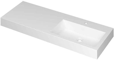 INK Momento Wastafel Polystone Wasbak Rechts met 1 Kraangat - 1200x450x90 mm - Mat Wit