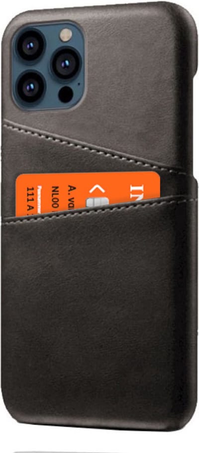 Peachy Duo Cardslot Wallet kunstleer hoesje geschikt voor iPhone 13 Pro Max - zwart