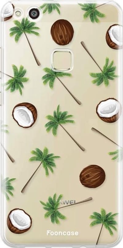 Fooncase Hoesje Geschikt voor Huawei P10 Lite - Shockproof Case - Back Cover / Soft Case - Coco Paradise / Kokosnoot / Palmboom