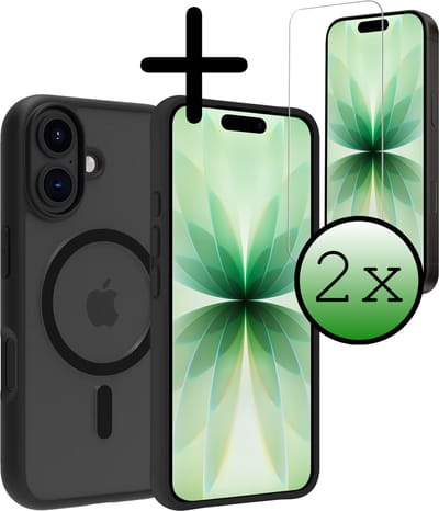 Hoesje Met 2x Screenprotector - Geschikt voor Apple iPhone 17 - Magsafe Compatible - Sterk & Shockproof - Back Cover - Shock Proof Case - Telefoon Hoes - Zwart