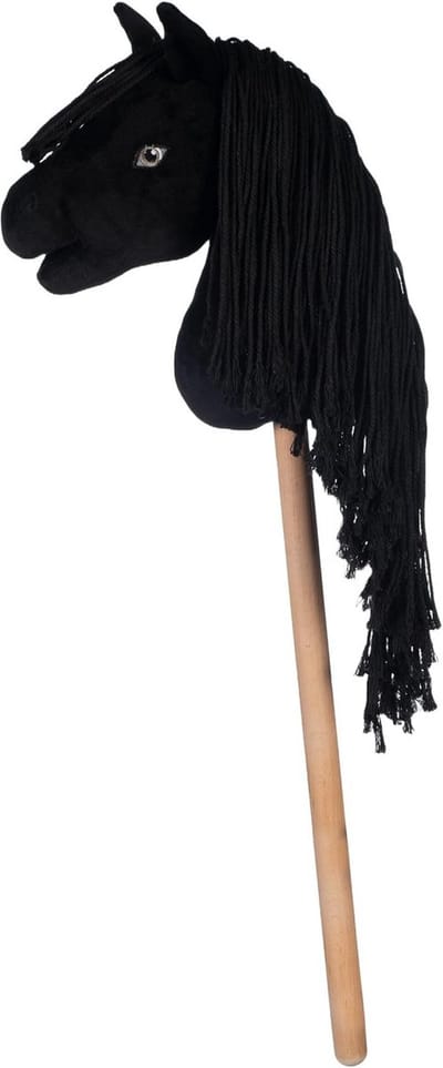 Professioneel Slim Line Stokpaard voor Kinderen - Hobby Horsing Paard Zwart