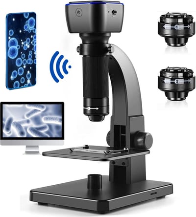 Zoomble® Digitale Microscoop met Camera – 500x/2000x Zoom – Beeld op Scherm via App - E-book Microscopie - Foto/Video - Wifi/USB - 1800mAh Batterij – Kinderen