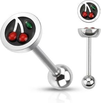 Tongpiercing kersje 1.6x16 - zilver - LMPiercings