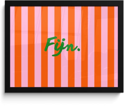 Poster in lijst - Fotolijst 40x30 cm - Posters - Patroon - Oranje - Fijn - Strepen - Posterlijst zwart - Decoratie - Wanddecoratie woonkamer - Muurdecoratie slaapkamer