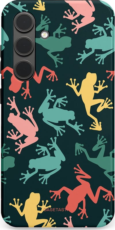 Casetastic Hoesje Geschikt voor Samsung S24 - Stijlvolle Beschermende Duo-layer Case - Regenwoud Kikkers