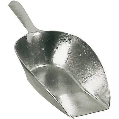 Excellent Aluminium voerschep - Half plat - Afweegschep - Feed scoop - Voederschep - Mini schep - Snoep schep - 450 ML - Zilver
