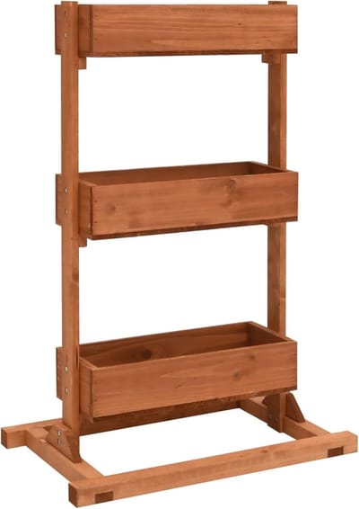 Bloembak Hout - Plantenbak Balkon - Verticaal Tuinieren - Waterdicht Ontwerp - 52 x 30 x 78 cm - Houtkleur