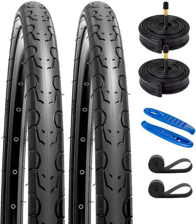 2 stuks 700C Racefietsbanden en Heavy Duty Fietsbuizen met Schrader-ventiel