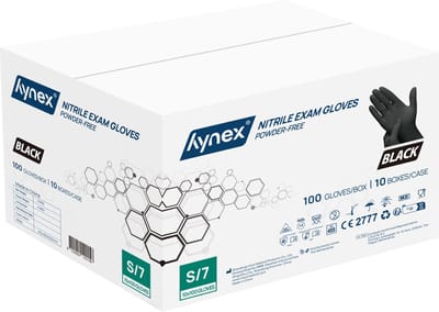 Hynex nitril wegwerphandschoenen 3,5g maat S - 1 doos 1000 stuks - Zwart - Poedervrij - Latexvrij - Niet Steriel