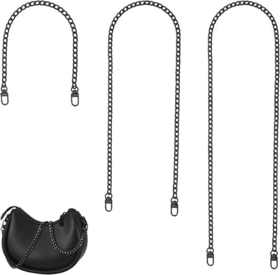 Set van 3 Schouderbanden voor Tassen in Zilver - Verstelbare Kettingen van 40cm, 80cm en 120cm voor Handtassen en Schoudertassen